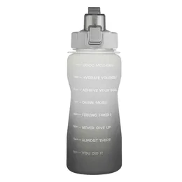 Motivational Water Bottle med Time Marker Flip-Flop BPA Gratis Bärbar Sport Telefon Stativ Gym Jug Y0915