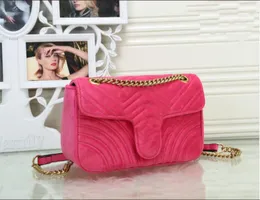 Fashion Wavy Love heart Designer-Marmont velvet bags handbags women shoulder bag designer handbags purses chain fashion crossbody bag