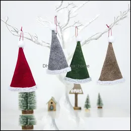 Noel Süslemeleri Şenlikli Parti Malzemeleri Ev Bahçe Dekorasyon Ağacı Dekoratif Kolye, Keçe Şapka Kumaş, Aessories. J0903 Bırak teslim
