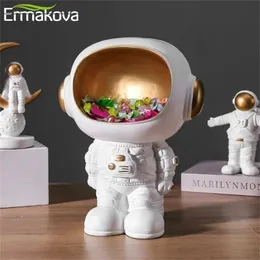 Ermakova Nordic樹脂宇宙飛行士の像のキー収納創造的なリビングルーム置物デスクトップオーガナイザー家の装飾210811