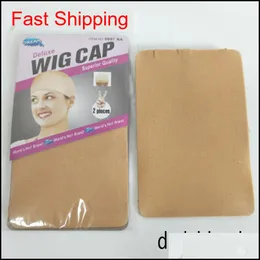 Deluxe Wig Cap 24 enheter 12bags Hairnet för att göra peruker svartbrun strumpfoder Snood Nylon Qylihj TopScissors