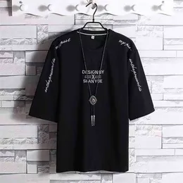 Män T-shirt Hip Hop Letters Printed Summer O-Neck Male Casual Tshirt Oversize Rock Hip-Hop Style Plus Size 3xl 210706
