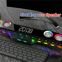 Colorido LED Luz Gaming Bluetooth Speaker Portable 3D Stereo Subwoofer Subwoofer Sem Fio Speaker 4000 MAH Suporte TF Card Aux USB