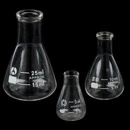 Dostawy laboratoryjne 1 sztuk 10/25 ml szkła Conical Erlenmeyer Flask Borosilmy