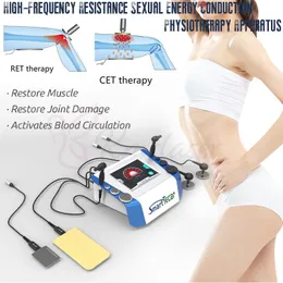 Bärbar 2 i 1 CET RET SMART TECAR RF Utrustning Burn Fat Pain Relief PhysioTherapy Therapy Radio Rrequency Machine