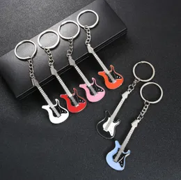 6 Kolory Mini Classic Guitar Key Chains Ring Musical Instruments Torba Charm Prezent