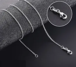 100 teile/los 925 Sterling Silber Rolo O Kette Halsketten Schmuck 1mm 16 -- 24 925 Silber DIY Ketten fit Anhänger Juwel