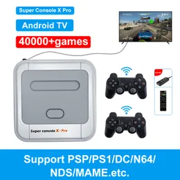 Retro Wifi Super Console x Pro 4K HD TV video game consoles para PS1 / PSP / N64 / com 40000+ jogos com controladores de jogos sem fio