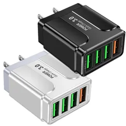 45W QC3.0 Szybka szybkość ładowarki ściany 4USB Porty UE US UK Adapters dla iPhone'a 11 12 13 14 15 Pro Max Samsung HTC Android Telefon