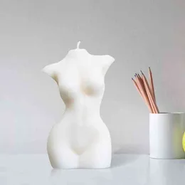 Feminino busto arte vela decoração diy molde de vela silicone forma realista mulher corpo vela para viver decoração festival