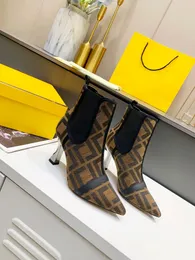 Autumn and winter women boots printed letters sexy luxury high heels women's shoes made of genuine leather multicolor sizes 35-41