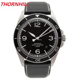 men Gentalmen luxury watches 42mm famous designer fashion wristwatch black leather Relogio Montre male clock
