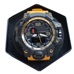 LEDデジタル時計メンズスポーツ30メートル防水ミリタリーゴムクォーツメンズ高級ファッションウォッチ50mm