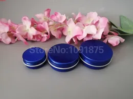 100pcs 10g 15g 30g blue color aluminum jar,10ml 15ml 30ml tin can lip balm container bluehigh quatity