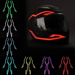 Upgraded 2Pcs Motorcycle Helmet Night Riding Cold Light Signal Flashing LED Luminous Sticker Strip
