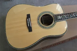 Solid Spruce Top 41 inches Classic Burlywood Akustisk gitarr Abalone Tree of Life Inlägg Rosewood Fingerboard AAA Kvalitet