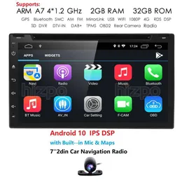 Auto Multimedia Player Andriod GPS Navigation 2DIN HD Autoradio USB FM 2 Din 7 "Audio Radio Stereo Video 4G 2GB RAM WIFI AUTO ISO