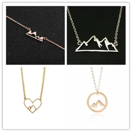 Gold Silver Mountain Range Top Peak koffein Kemisk molekylstruktur Molekyl Pendantkedjan halsband för kvinnor camping choker