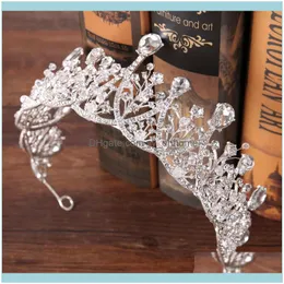 Barrettes Jewelry Jewelrysier Color Rhinestone Tiaras And Crowns Headbands For Women Girls Headpieces Headdress Bride Wedding Hair Aessories