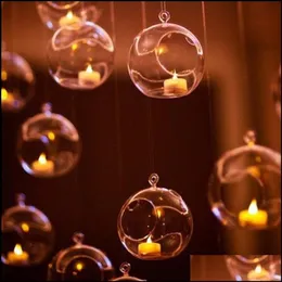 Wystrój 1PC 60 mm wiszący tealight Holder Globes Terrarium Wedding Candle Holders