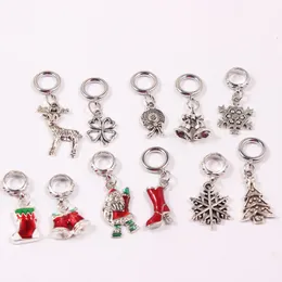 Mix Christmas Floating Dangle Charms Fit 6mm Leather Endless Bransoletka 20 sztuk