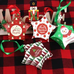 Creative Paper Christmas Candy Box Star Fashion sugar Gift Bags Pendant Xmas boxes Decorations CandyBox 8style WLL229