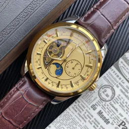 Luxus-Herrenuhr Big Schwungrad Automatische mechanische Uhr Designer-Uhr-Edelstahl-Lederband europäische und amerikanische Mode neue Produkte