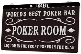 LS0169 Poker Room Likier Bar Piwo Grawerowanie Grawerowanie LED Sign Light Sign Hurt Retail