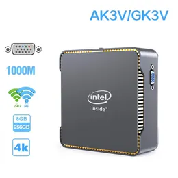 Mini PC AK3V Intel Celeron J3455 Quad Core DDR4 8GB 128GB Windows 10 سطح مكتب مع HD VGA Port 1000M LAN BT4.2