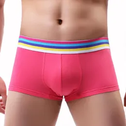 Underbyxor Mäns Trunks Boxer Briefs Justerbar Cock Strap Bulge Pouch Bomull Underkläder Solid Färg BoxersHorts Män Cuecas Masculinas 2021