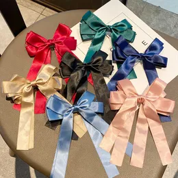 Little fresh bow female Korean double layer silk spring clip hairpin headdress college wind top hairpin