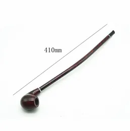 Pipe Elegant Long Thin Smoking Pipes Fine Carved Red Resin Wood Length 410mm Smoke Accessories EEB6016