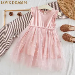 LOVE DD&MM Girls Dresses Summer Children's Clothing Cute Girl Foreign Five-Pointed Star Sequined Puffed Princess Dress 210715