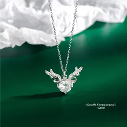 Sodrov Sterling Silber 925 Diamant Geweih Halskette für Damen Silber 925 Sterling Jewerly Choker Silber Halskette Q0531