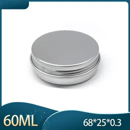 60ml 2oz Silver aluminiumförpackningslåda med lockkosmetisk krämbehållare bärbar burk te metallkruka