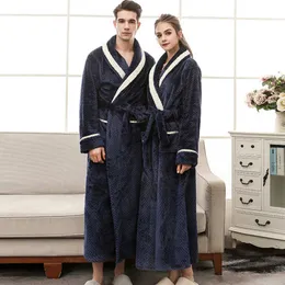 Kvinnors och mäns terry badrock med sashes solid långärmad damer dressing gown vinter tjock fotled längd bad robe par 210924