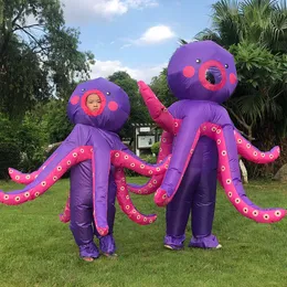 Dzieci Dorosłych Cosplay Octopus Nadmuchiwany Kostium Dla Halloween Party Kostium Bożenarodzeniowy Kostium Blow Up Dress Dla Mężczyzna Mascot Odzież Q0910