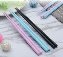 Hurtownie 500 Pair sushi pałeczki wielokrotnego użytku japońskie antypoślizgowe Hashi Chop Shicks Glass Fiber Black Blue Różowy Chopstick # 183