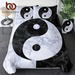 Beddingoutlet Tai Chi Yatak Seti Yin Ang Yang Nevresim Mermer Yorgan Kapak Seti Paisley King Yatak Seti COBERTORES DE CAMA 210309