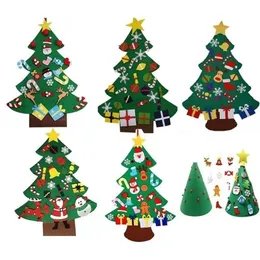 Kreative DIY Filz Weihnachtsbaum Neujahr Geschenke Kinderspielzeug Künstlicher Baum Wandbehang Ornamente Weihnachtsdekoration für Zuhause 201017