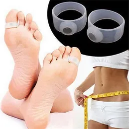 Elektroniska fotfiler Hälsovård Fötter Easy Massage Slimming Silicone Magnetisk Toe Ring Opp Bag