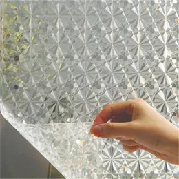 Wall Stickers 3D Stained Glass Window Film Removable Seilf Adhesive Sticker Static Cling Paper For Bathroom Home Decorative