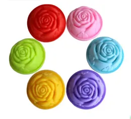 Partihandel 8cm Korea Rose 60ml Handgjorda tvålformar FDA Grade Silicone Cake Muffin Moulds Bakeware Tool