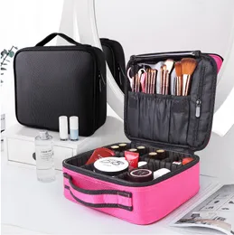 Travel Makeup Bag Professional Cosmetic Case Organizer Portable Artist Storage Bag med justerbara delare