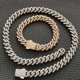 12mm Geniş 316L Paslanmaz Çelik Bling Buzlu Out Rhombus Küba Link Zinciri Chokers Kolye Erkekler Hip Hop Rapçi Takı