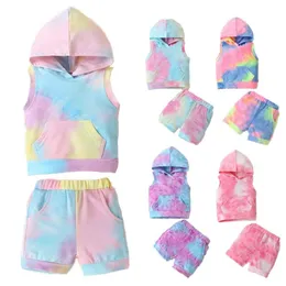 Clothing Sets Summer Baby Girl Clothes Fashion Hooded Pullover Toddler Outfits Children's Shorts Ropa De Conjuntos Para