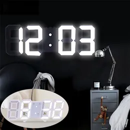 Ashowner 3D Large LED Digital Wall Clock Date Time Celsius Nightlight Display Table Desktop Clocks Alarm Clock From Living Room 211110