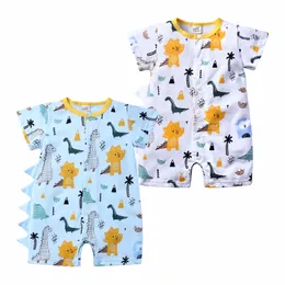 Baby Clothes Summer Thin newborn Bodysuit Cartoon Dinosaur Short Sleeve Jumpsuit Boys And Girls Baby Rompers 135 Y2