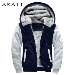 ASALI Bomber Jacket Men New Brand Winter Thick Warm Fleece Zipper Coat per Mens SportWear Tuta Maschile Felpe europee 201113