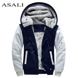 ASALI Bombacı Ceket Erkekler Yeni Marka Kış Kalın Sıcak Polar Fermuar Mens Sportwear Eşofman Erkek Avrupa Hoodies 201113